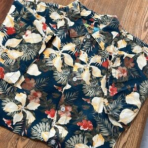 Mens Casual Short Sleeve Margaritaville BBQ Shirt in Fun Tropical Print SZ 2XL